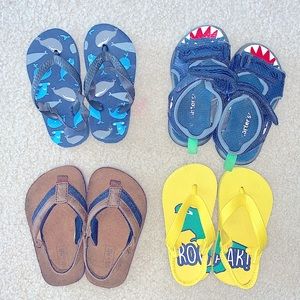 Lot of 4 Toddler Boys Sandals / Flip flops